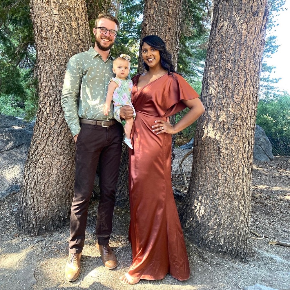 Revelry Terracotta Rust Satin Gwen bridesmaids dress